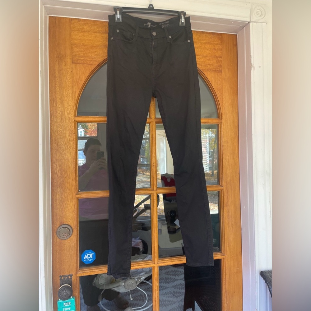 7 for all mankind black the high waist skinny jean 28 waist by 30 inseam